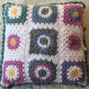 ✨Brand New✨ Handmade Crochet Pillow with Floral Patterns